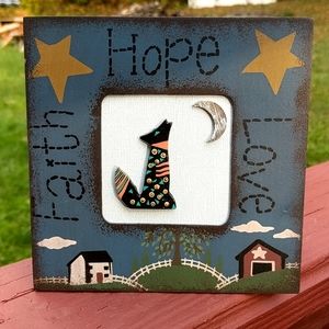 Framed Dog / Coyote Jewelry Art Handcrafted!